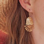 'Tempest Cardoon' Ethical Hand Beaten Brass Earrings, thumbnail 1 of 6