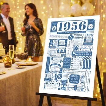 Personalised 70th Birthday Print: 1956 Year Gift, 2 of 8