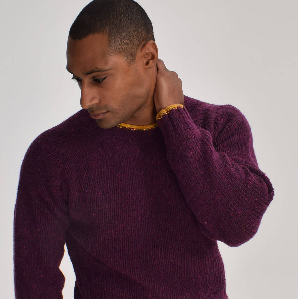 Fergal Burgundy Red Donegal Mens Jumper 