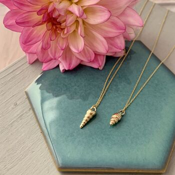 Dainty Shell 9ct Gold Pendant, 3 of 7