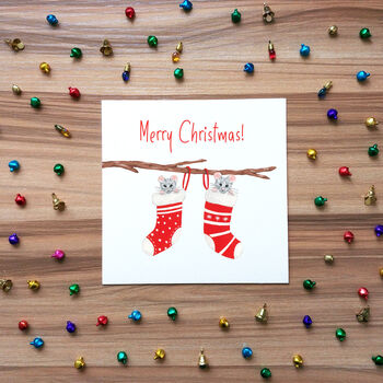 Personalised Mice Christmas Stocking Card, 6 of 6