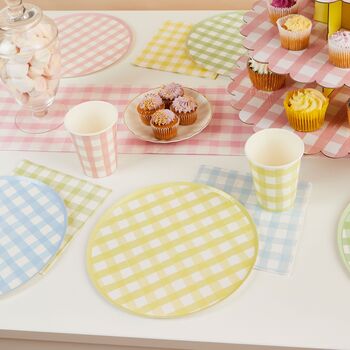 Pastel Gingham Party Cups, 5 of 9