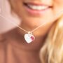 Sterling Silver Esme Heart And Birthstone Necklace, thumbnail 3 of 12