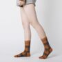 Plaid Print Mid Calf Length Socks, thumbnail 2 of 4