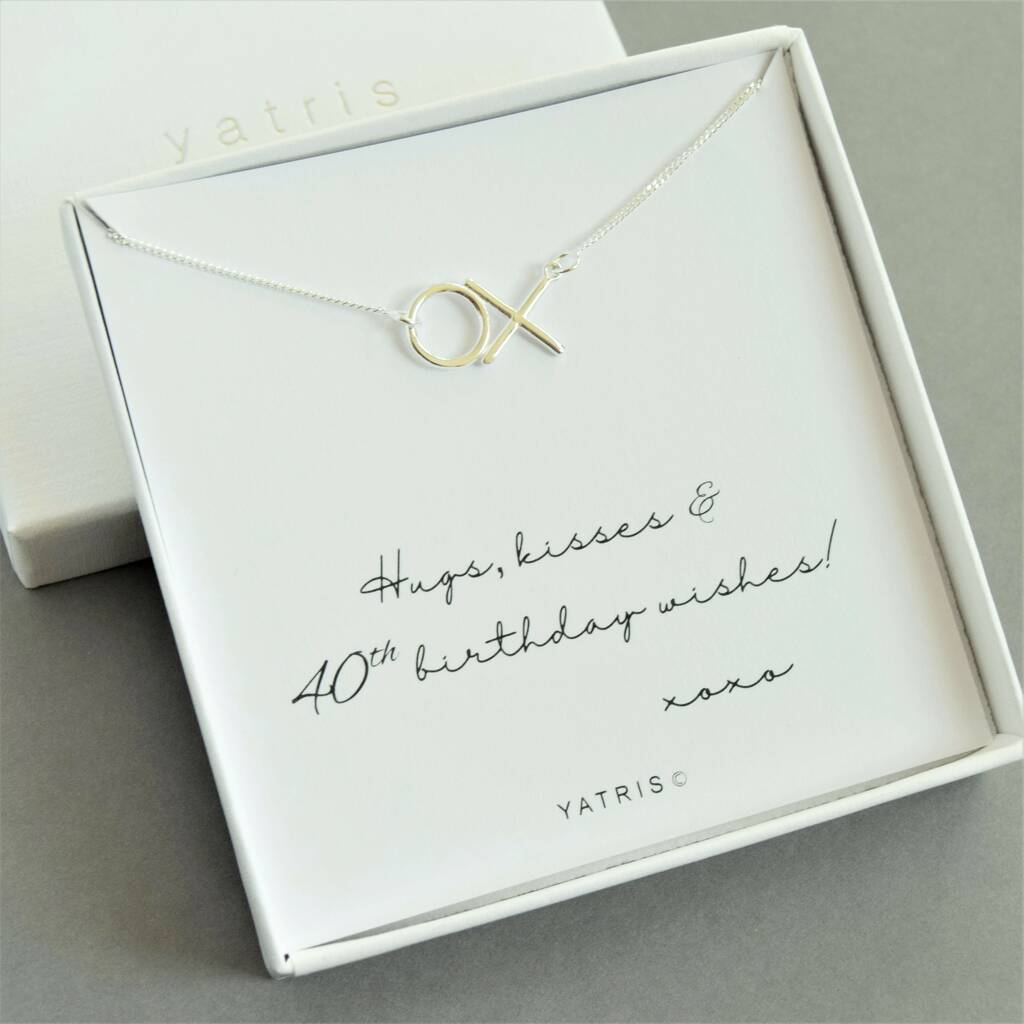 Hugs And Kisses 40th Birthday Necklace, 1 of 5