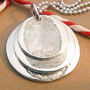 Recycled Silver Triple Descending Fingerprint Necklace, thumbnail 3 of 7