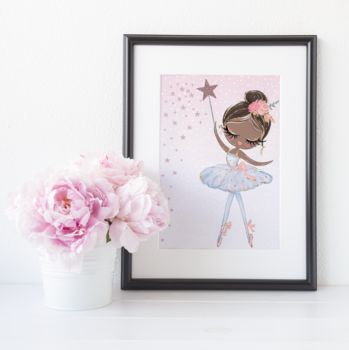 Princess Ballerina, Children's Nursery Print, 3 of 5