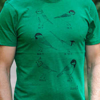 Recycled Cotton Mens Garden Birds T Shirt, 4 of 5