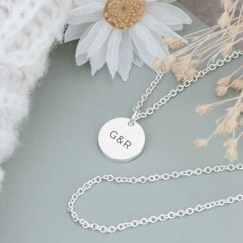 Monogrammed Round Tag Necklace, 3 of 12