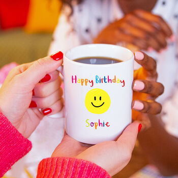 Personalised Smiley Face Birthday Celebration Mug, 3 of 12