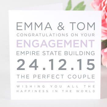 Personalised Typography Engagement Card, 8 of 10