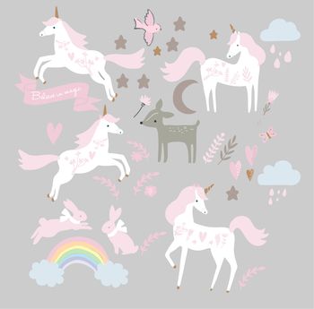 Forest Unicorns Fabric Wall Stickers, 3 of 5