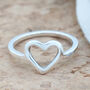 Silver Heart Ring. Geometric Ring, thumbnail 3 of 10