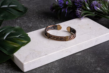 Engraved Dark Copper Bracelet For Men, 3 of 3