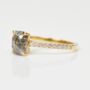 18ct Gold Cushion Cut Salt And Pepper Engagement Ring, thumbnail 3 of 6
