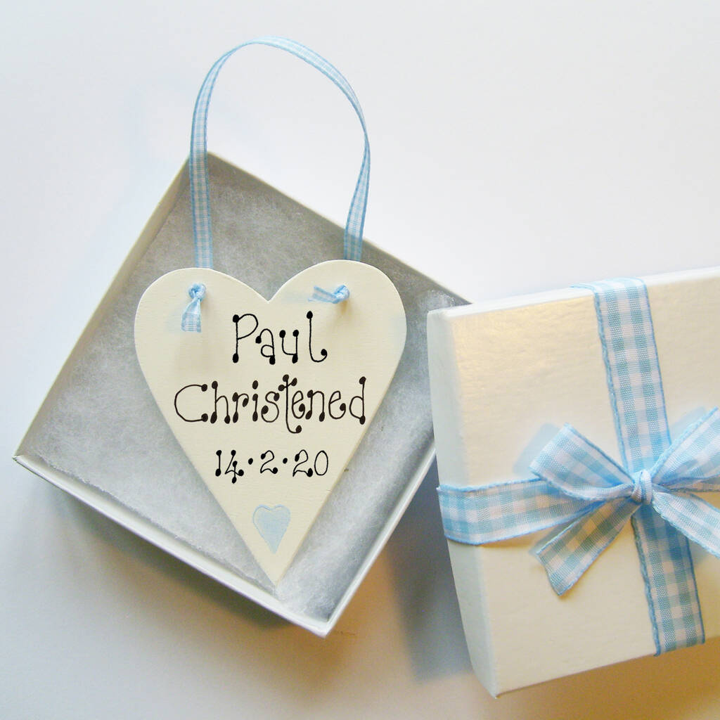 Personalised Christening Love Token By Country Heart