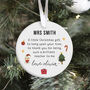 Personalised Christmas Ceramic Ornament Teacher Gift, thumbnail 1 of 7