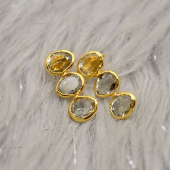 Green Amethyst Gold Drop Earrings, 2 of 7