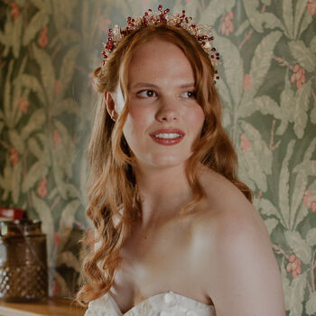 Vibrant Red Crystal Fascinator Headband, 6 of 7