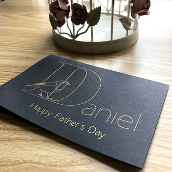 Personalised Robin Name Father's Day Gold Foil Card, 8 of 12