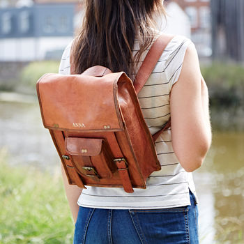 Personalised Versatile Leather Satchel Style Backpack, 4 of 9