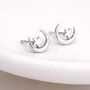 Sterling Silver Moon And Star Stud Earrings – 6mm, thumbnail 2 of 5