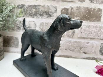 Set Of Two Bronzed Dog Bookends – Labrador And Spaniel, 8 of 12