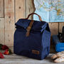 Waxed Canvas Lunch Bag Navy, thumbnail 1 of 3