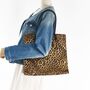 Gold Metallic Leopard Print Tote And Crossbody, thumbnail 3 of 7