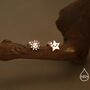 Tiny Mismatched Sun And Star Stud Earrings In Sterling Silver, thumbnail 2 of 12