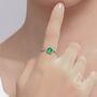 Natural Green Onyx Open Ring In Sterling Silver, thumbnail 4 of 11