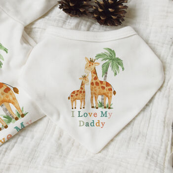 I Love My Daddy Giraffe Baby Vest, 4 of 5