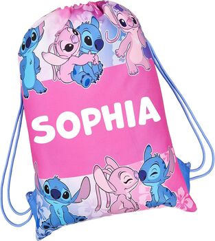 Disney Lilo And Stitch Drawstring Bag Personalised Girls, 2 of 6