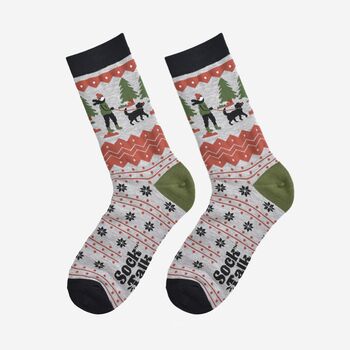 Men's Bamboo Socks Grey Man And His Dog, 2 of 6