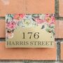 Personalised Mirrored Pink Peony House Door Number Sign, thumbnail 1 of 7
