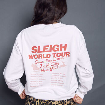 Sleigh World Tour Santa Christmas Sweatshirt, 6 of 7