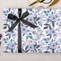 Three Sheets Of Blue Floral Wrapping Paper, thumbnail 2 of 2