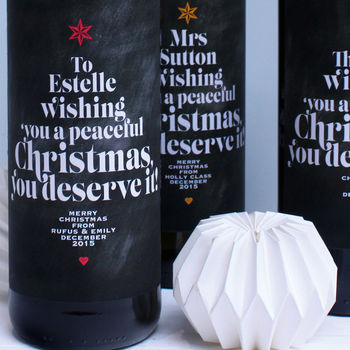 Personalised Teachers Christmas Wine Labels, 3 of 4