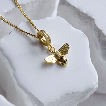 18 K Gold Bee Charm For Women 925, 8 of 9