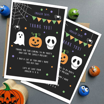 Personalised Thank You Halloween Cards, 2 of 3