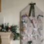 Personalised Beige Gingham Advent Calendar Velvet Bow, thumbnail 3 of 12