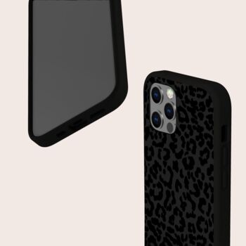 Black Leopard Biodegradable Phone Case, 4 of 7