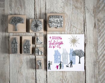 Christmas Town Rubber Stamps , Christmas Stamps, 3 of 4