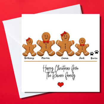 Personalised Gingerbread Family Christmas Cards, 5 of 5