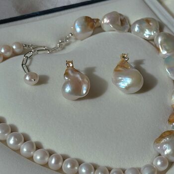 Multi Way Large Baroque Pearl Necklace, 2 of 6