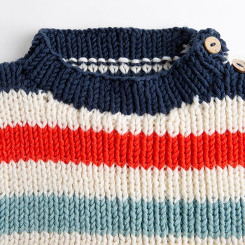 Toddler Striped Jumper Easy Knitting Kit, 6 of 8