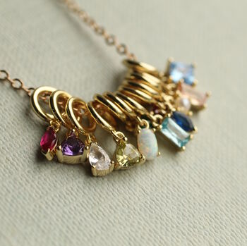 Gold Vermeil Birthstone Charm Necklace, 3 of 9