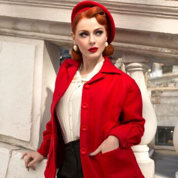 Pearl Jacket In Red Vintage 1940s Style, 2 of 2