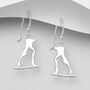 Sterling Silver Cat And Dog Drop Earrings, thumbnail 1 of 2