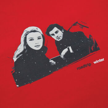 Roadtrip Winter Car Adventure Red T Shirt, 3 of 6